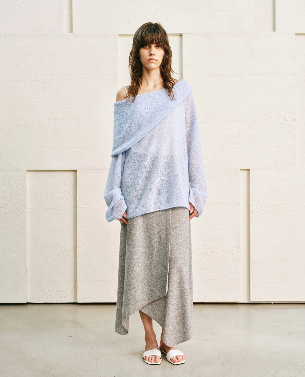 LOOP KNIT OVERSIZED LAPEL TOP