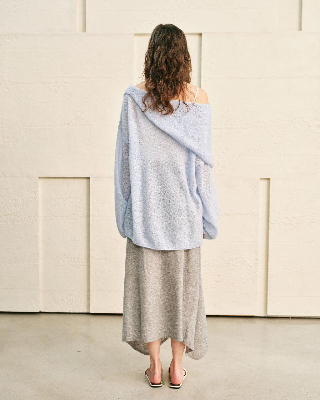 LOOP KNIT OVERSIZED LAPEL TOP