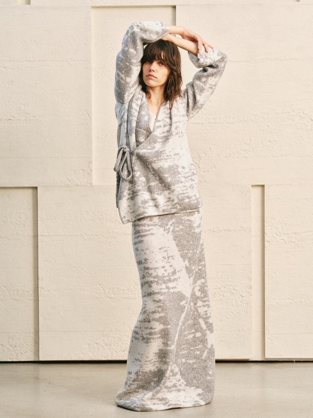 ABSTRACT JACQUARD TWO PIECE- MAXI SKIRT