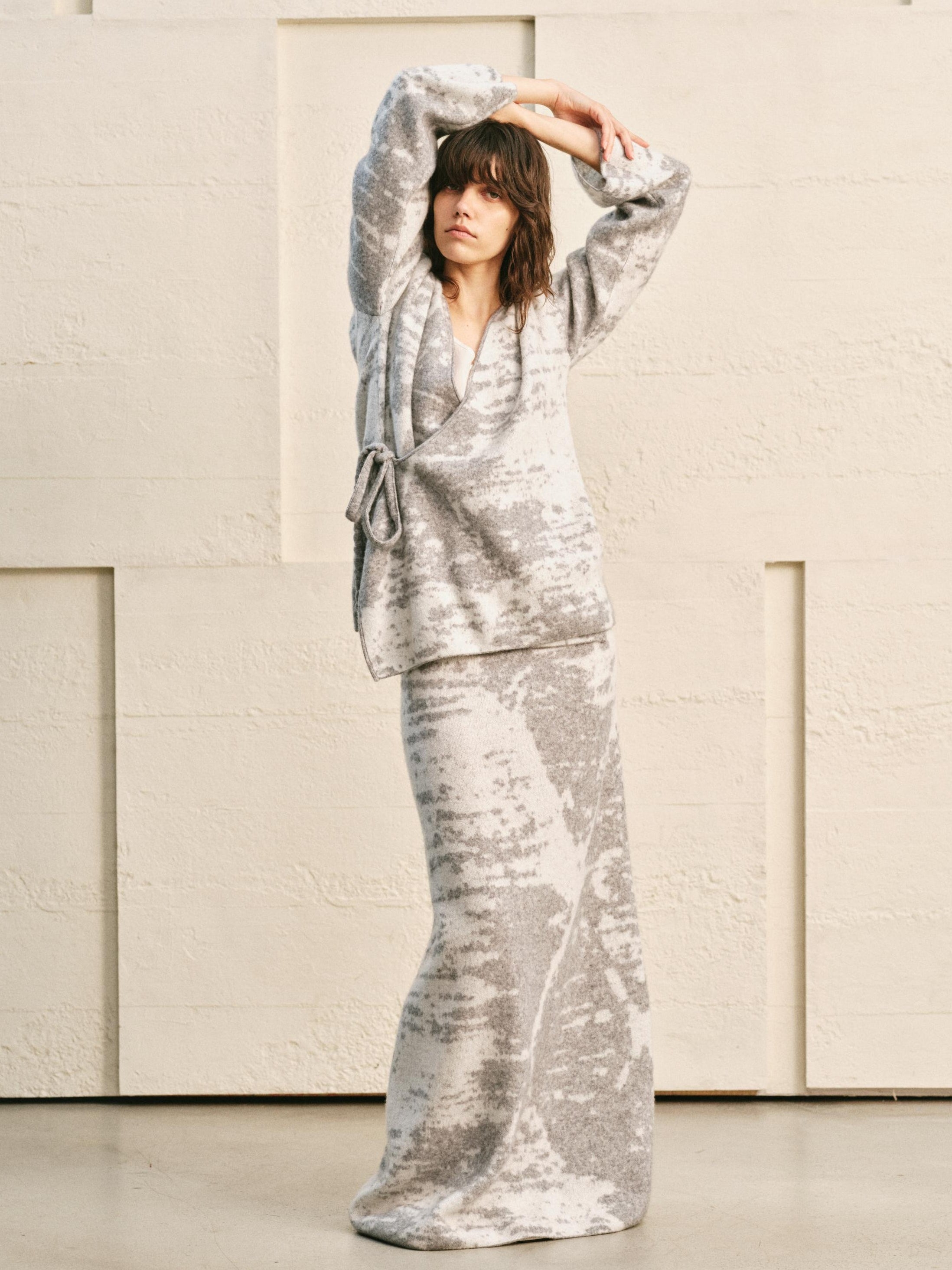 ABSTRACT JACQUARD TWO PIECE- MAXI SKIRT