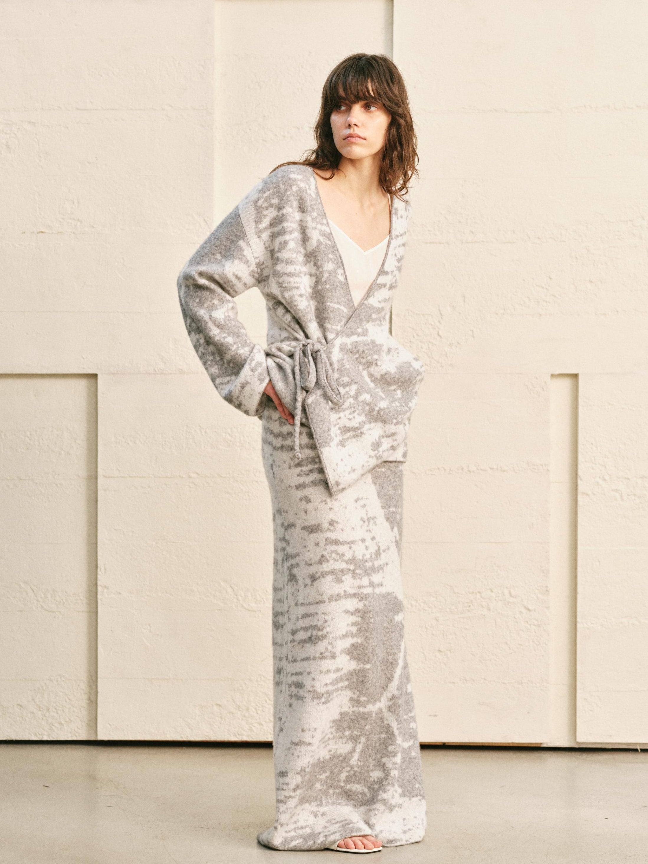 ABSTRACT JACQUARD TWO PIECE- MAXI SKIRT