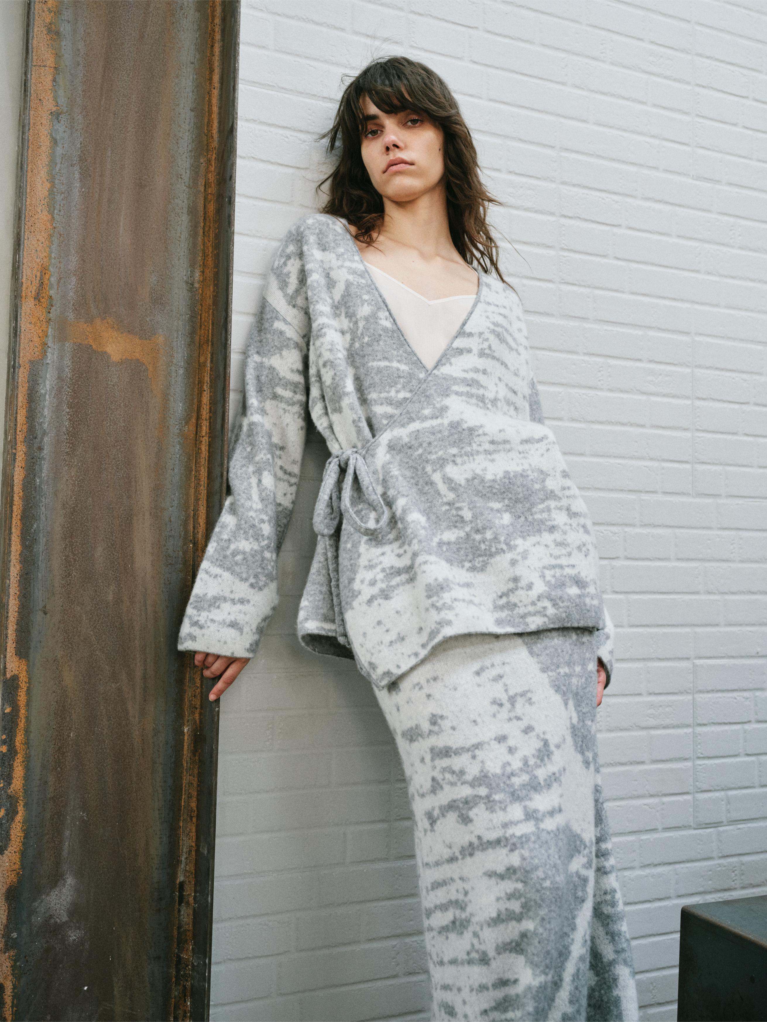 ABSTRACT JACQUARD TWO PIECE- MAXI SKIRT