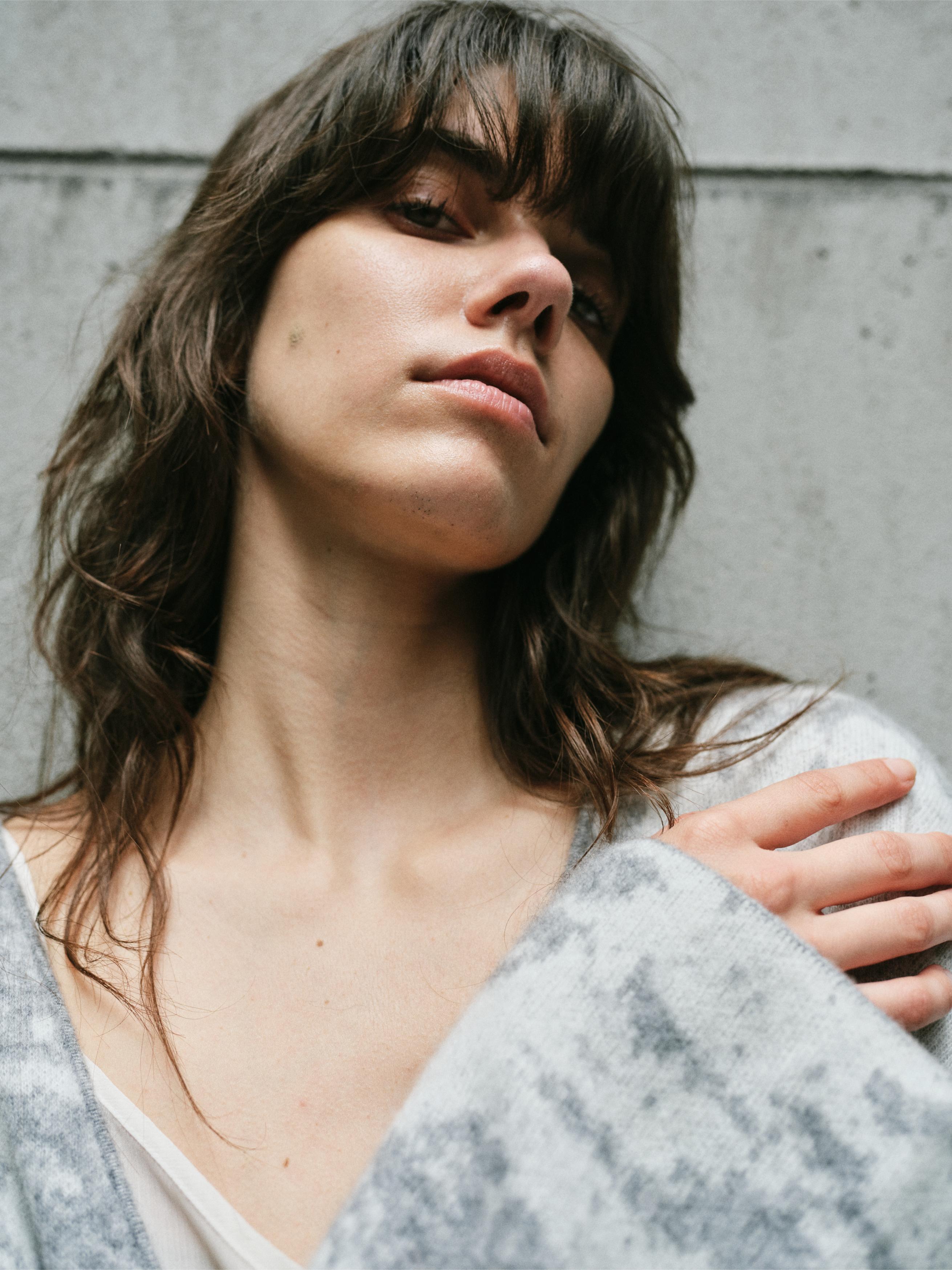 ABSTRACT JACQUARD TWO PIECE- WRAP COATIGAN