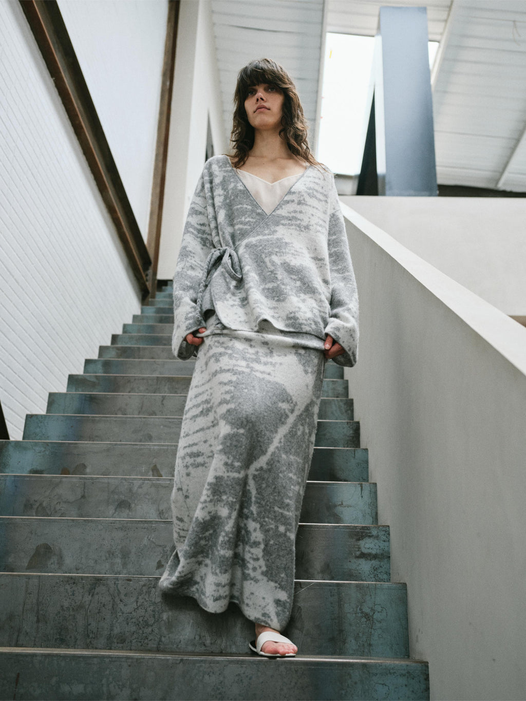 ABSTRACT JACQUARD TWO PIECE- MAXI SKIRT