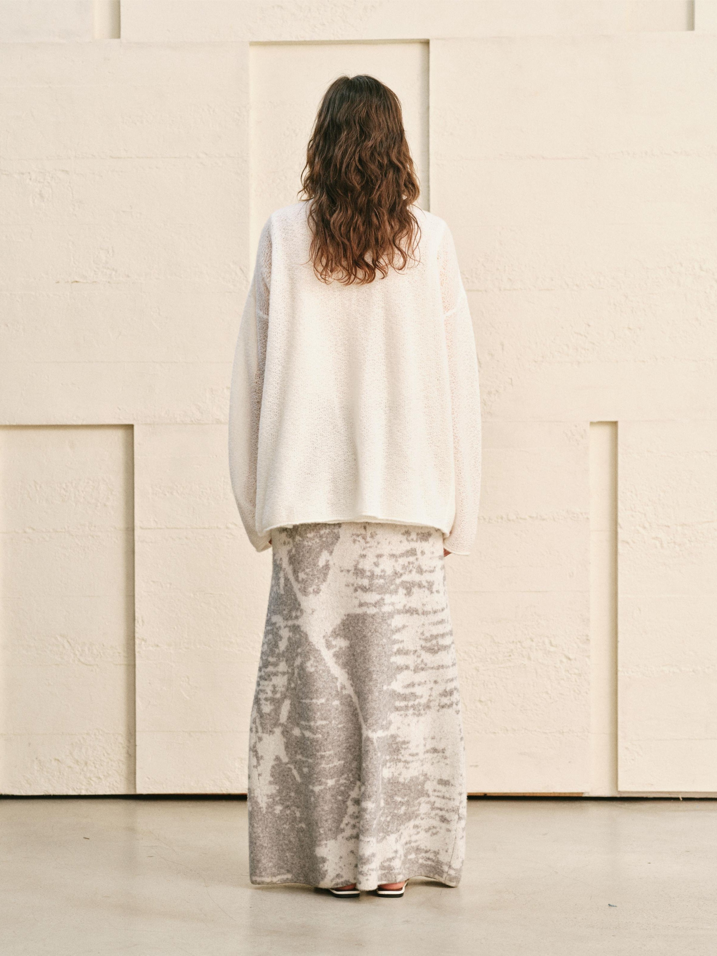 LOOP-KNIT TWO-WAY DRAPE CARDIGAN