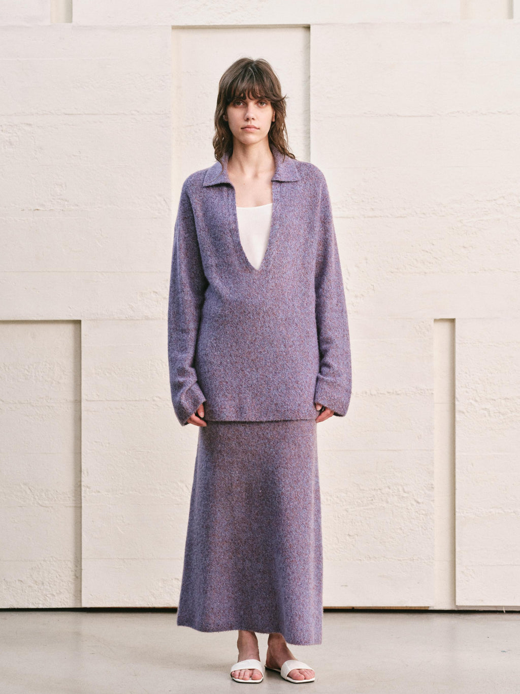 SMOKY AMETHYST KNIT TWO PIECE SET - MAXI SKIRT