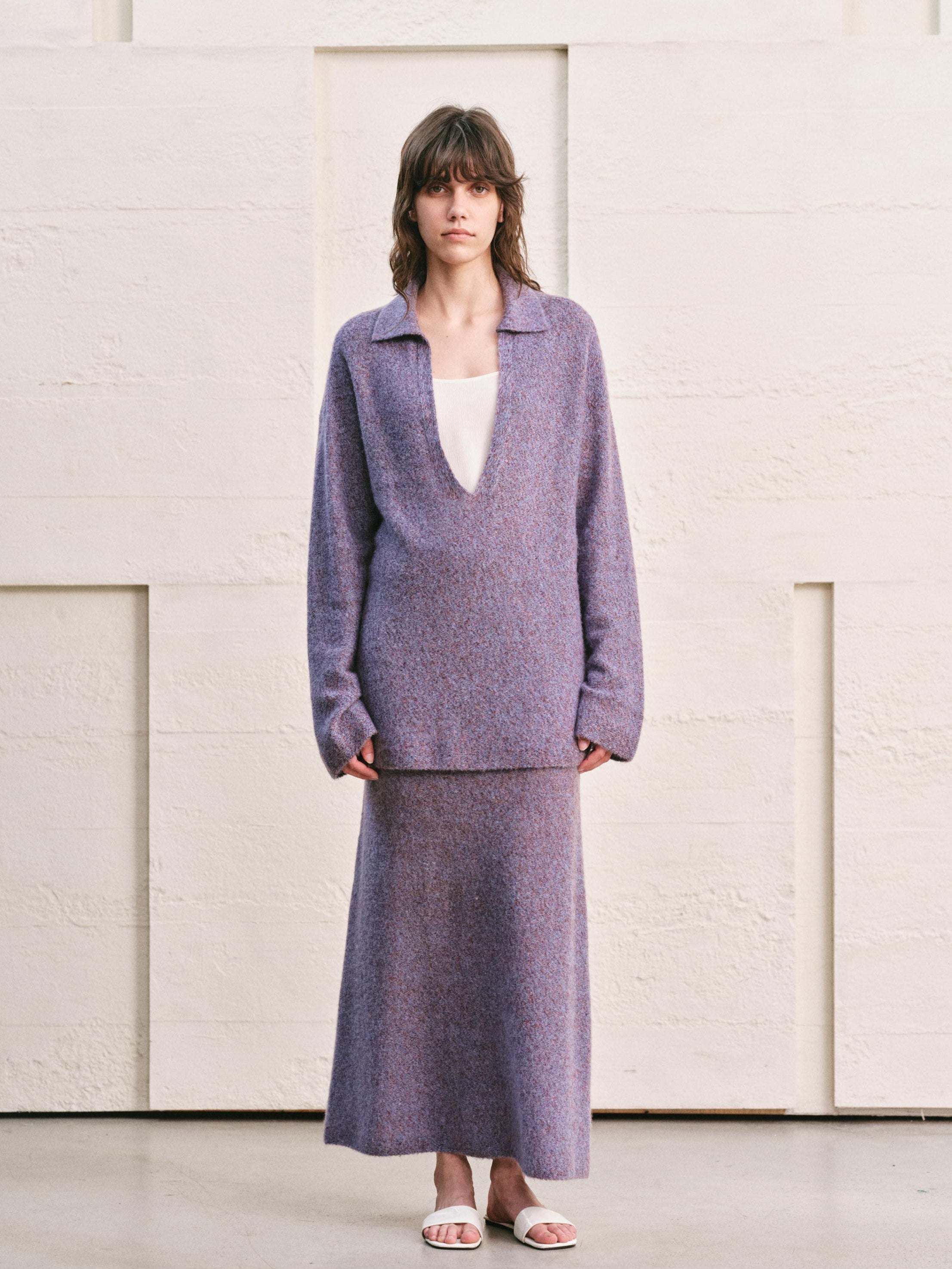 SMOKY AMETHYST KNIT TWO PIECE SET - MAXI SKIRT