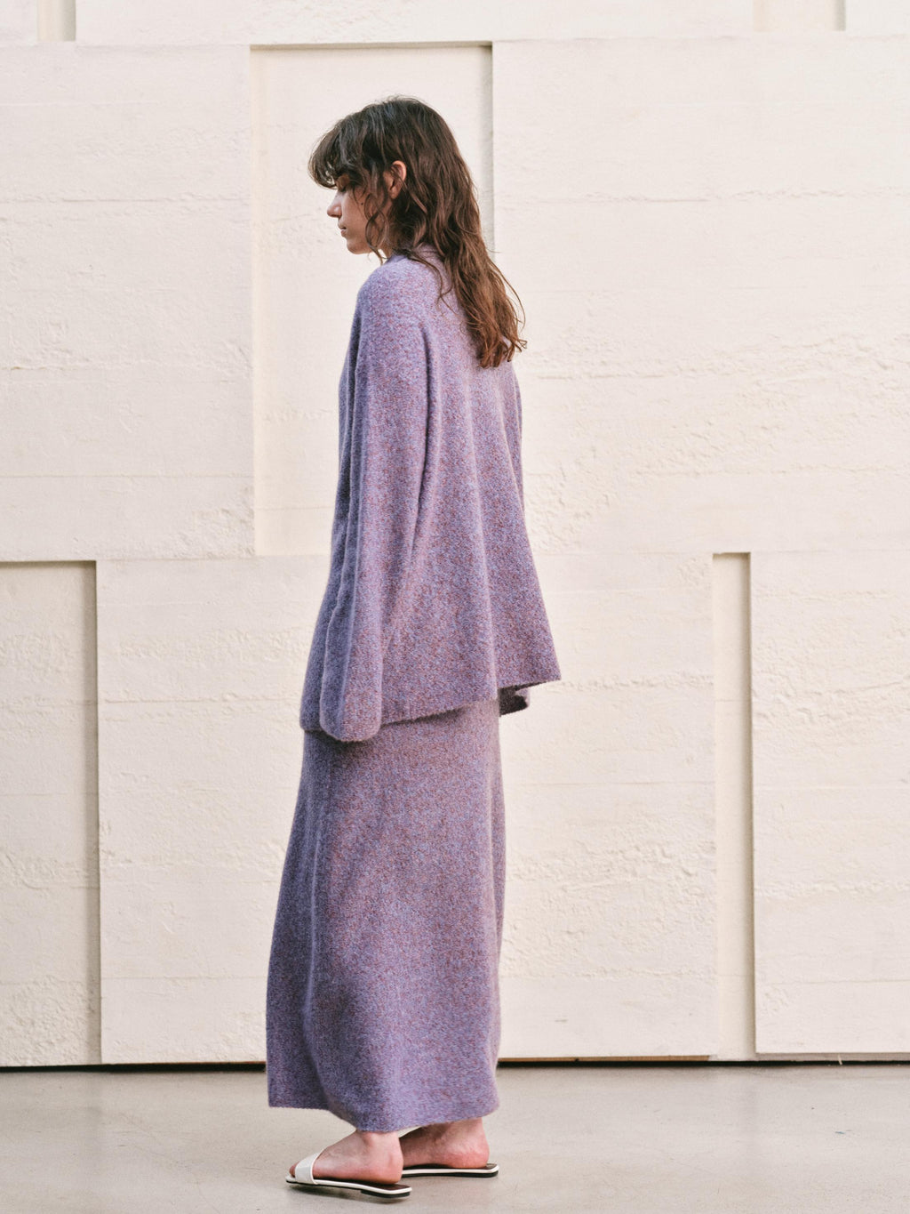 SMOKY AMETHYST KNIT TWO PIECE SET - MAXI SKIRT