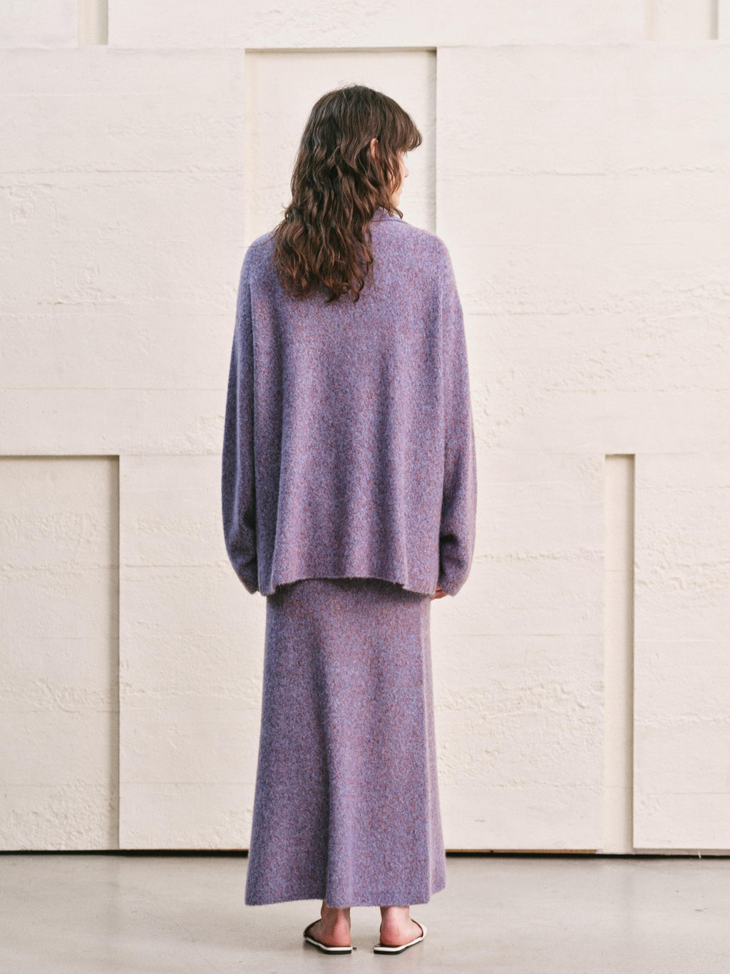 SMOKY AMETHYST KNIT TWO PIECE SET - MAXI SKIRT