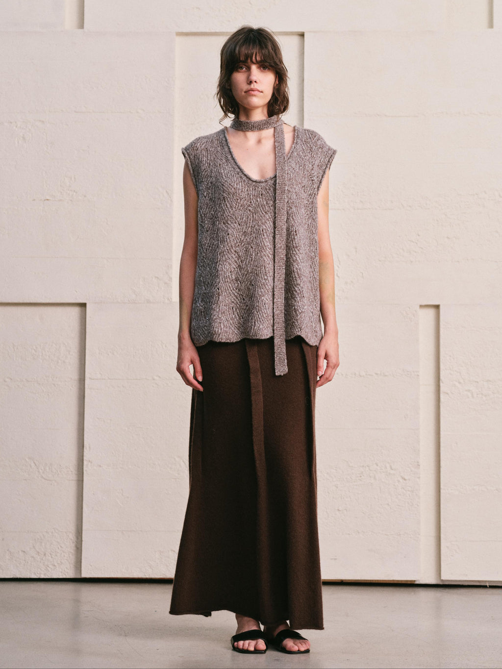 MARLED MOCHA BROWN VEST|HOLIDAY CAPSULE EDIT