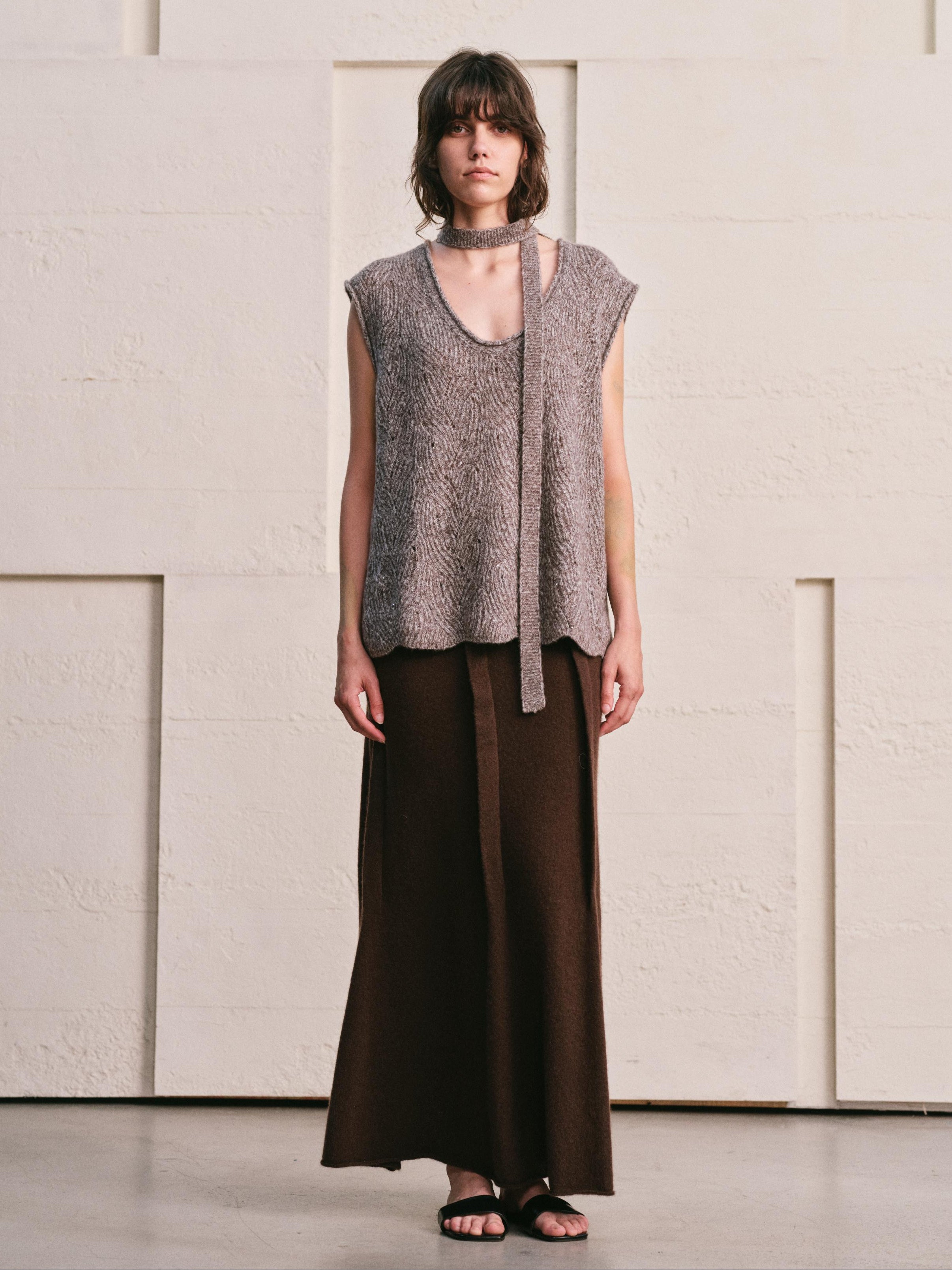 MARLED MOCHA BROWN VEST|HOLIDAY CAPSULE EDIT