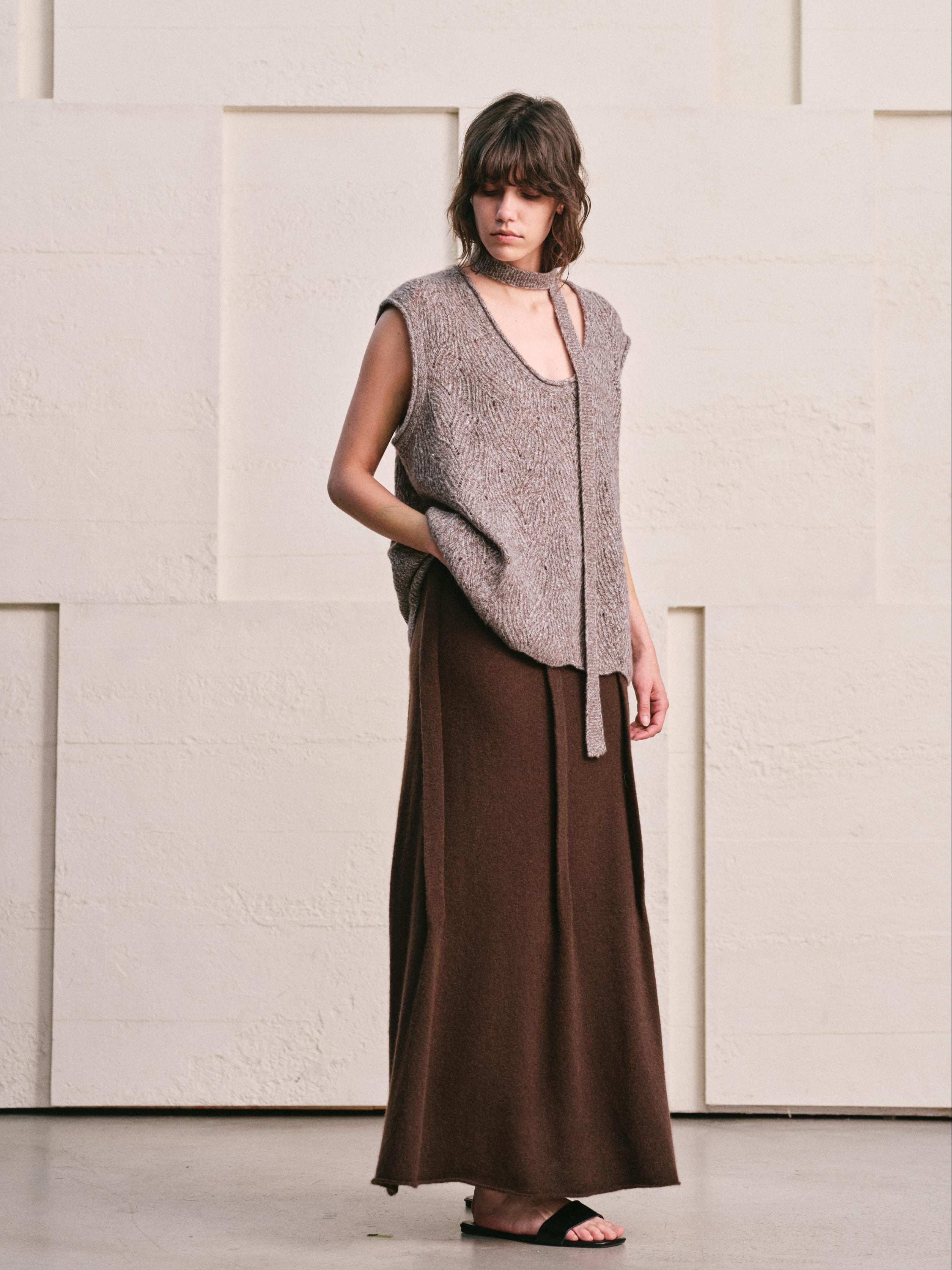 MARLED MOCHA BROWN VEST|HOLIDAY CAPSULE EDIT