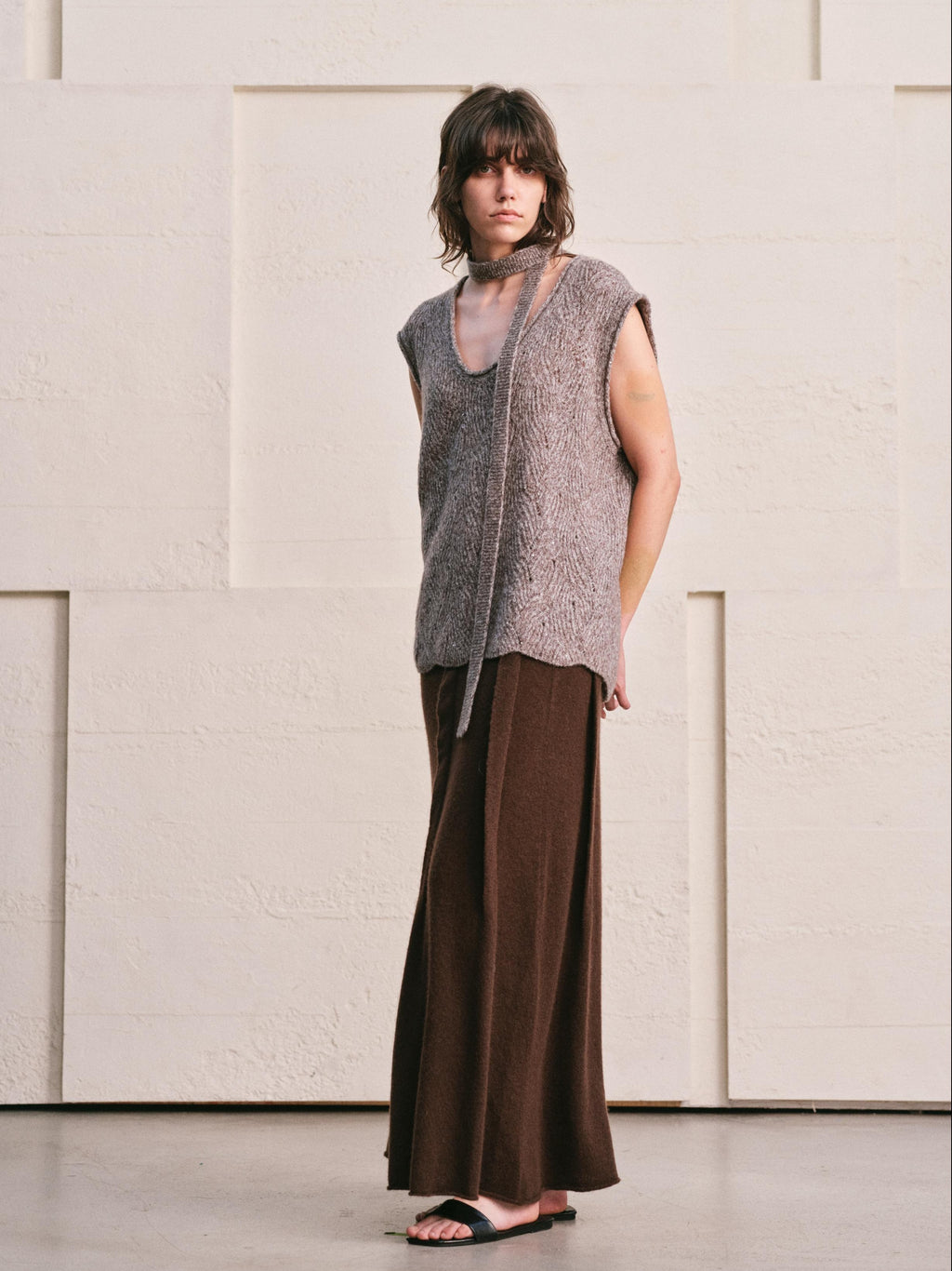 MARLED MOCHA BROWN VEST|HOLIDAY CAPSULE EDIT