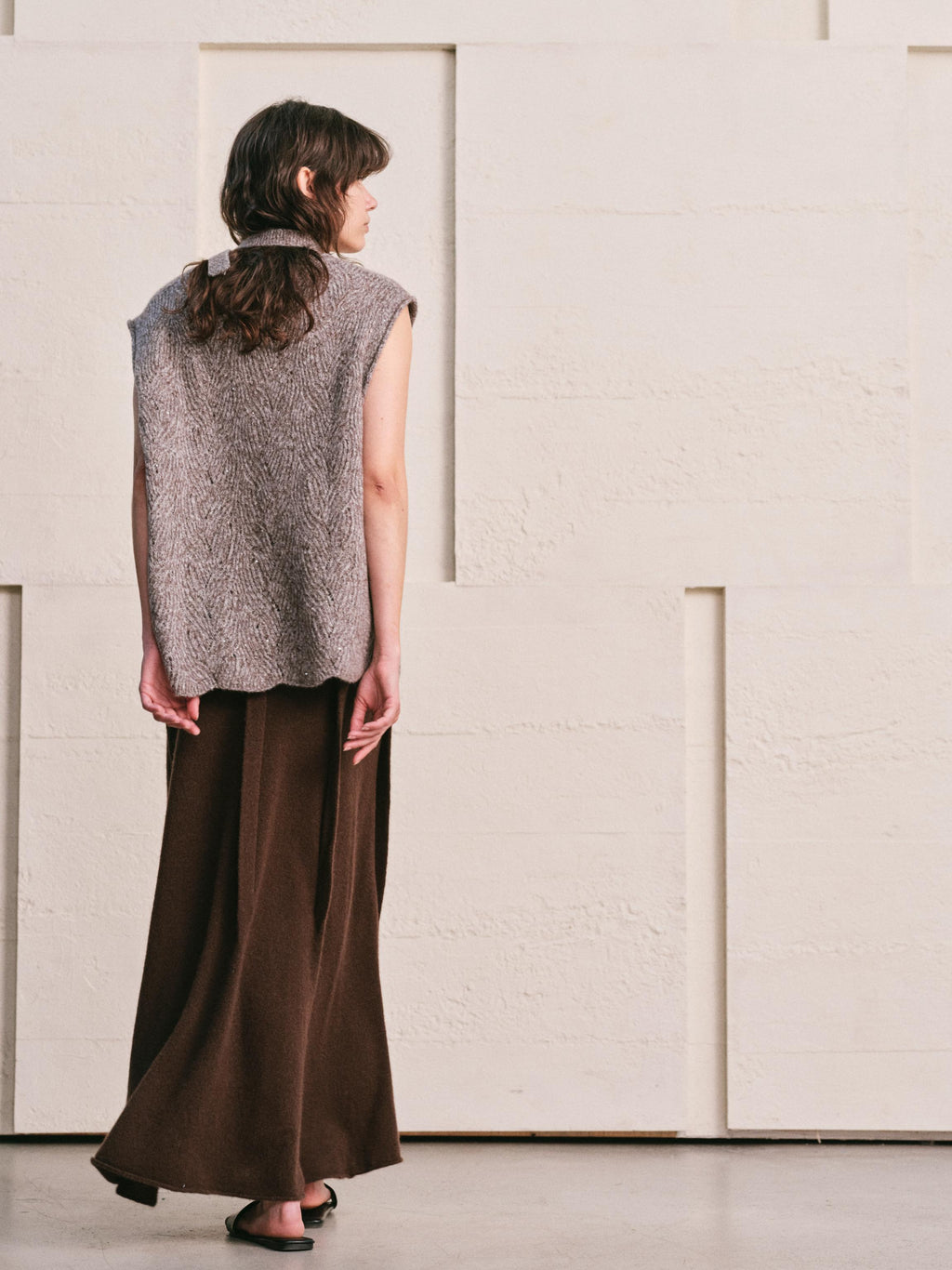 MARLED MOCHA BROWN VEST|HOLIDAY CAPSULE EDIT