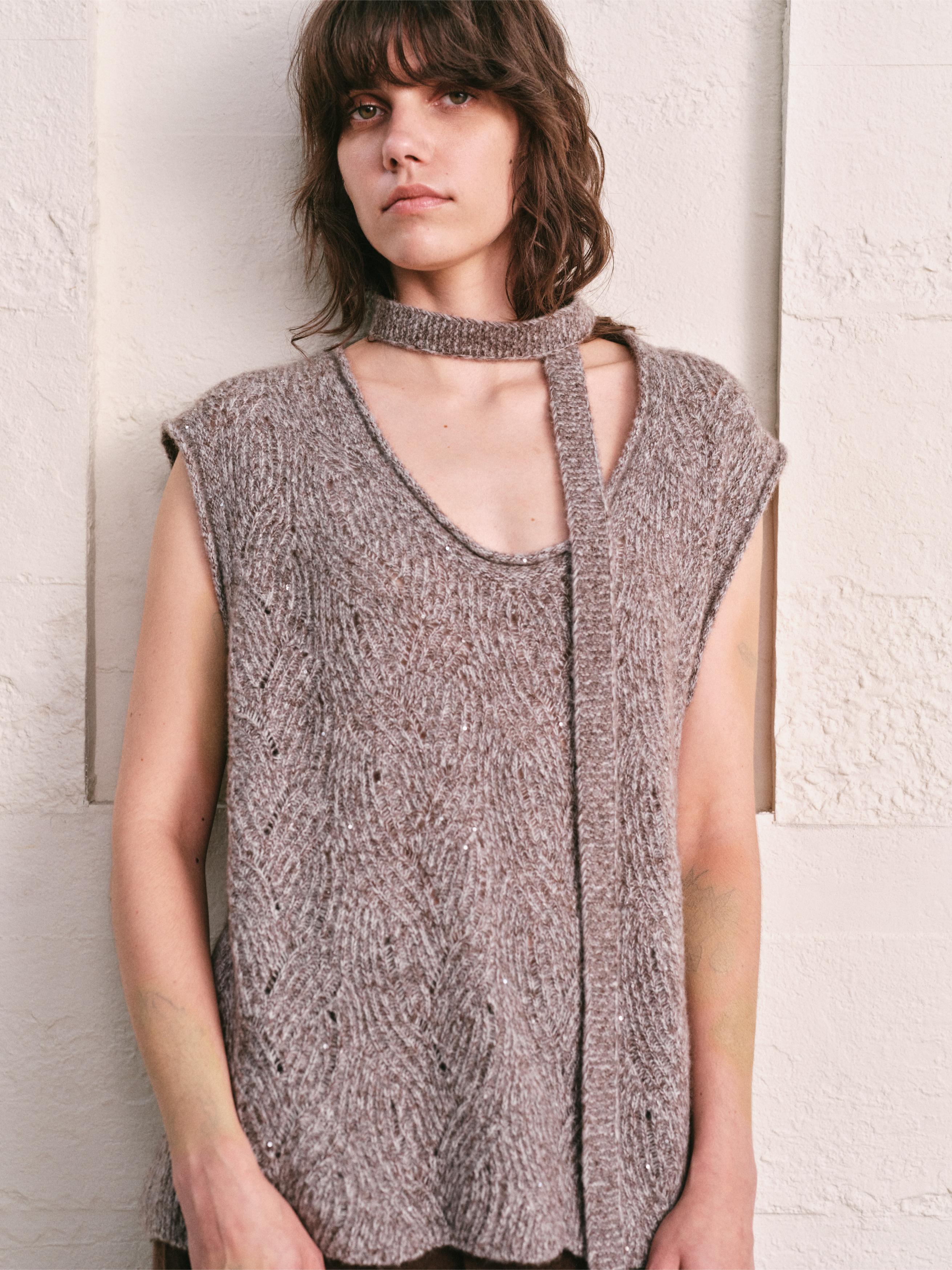 MARLED MOCHA BROWN VEST|HOLIDAY CAPSULE EDIT