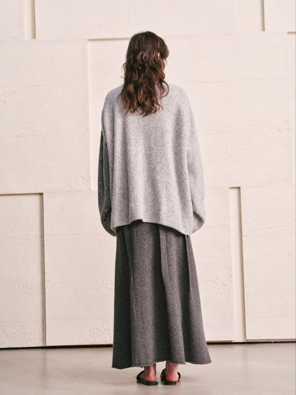 ARCTIC HEATHER SPLIT COLOR MELANGE KNIT CARDIGAN