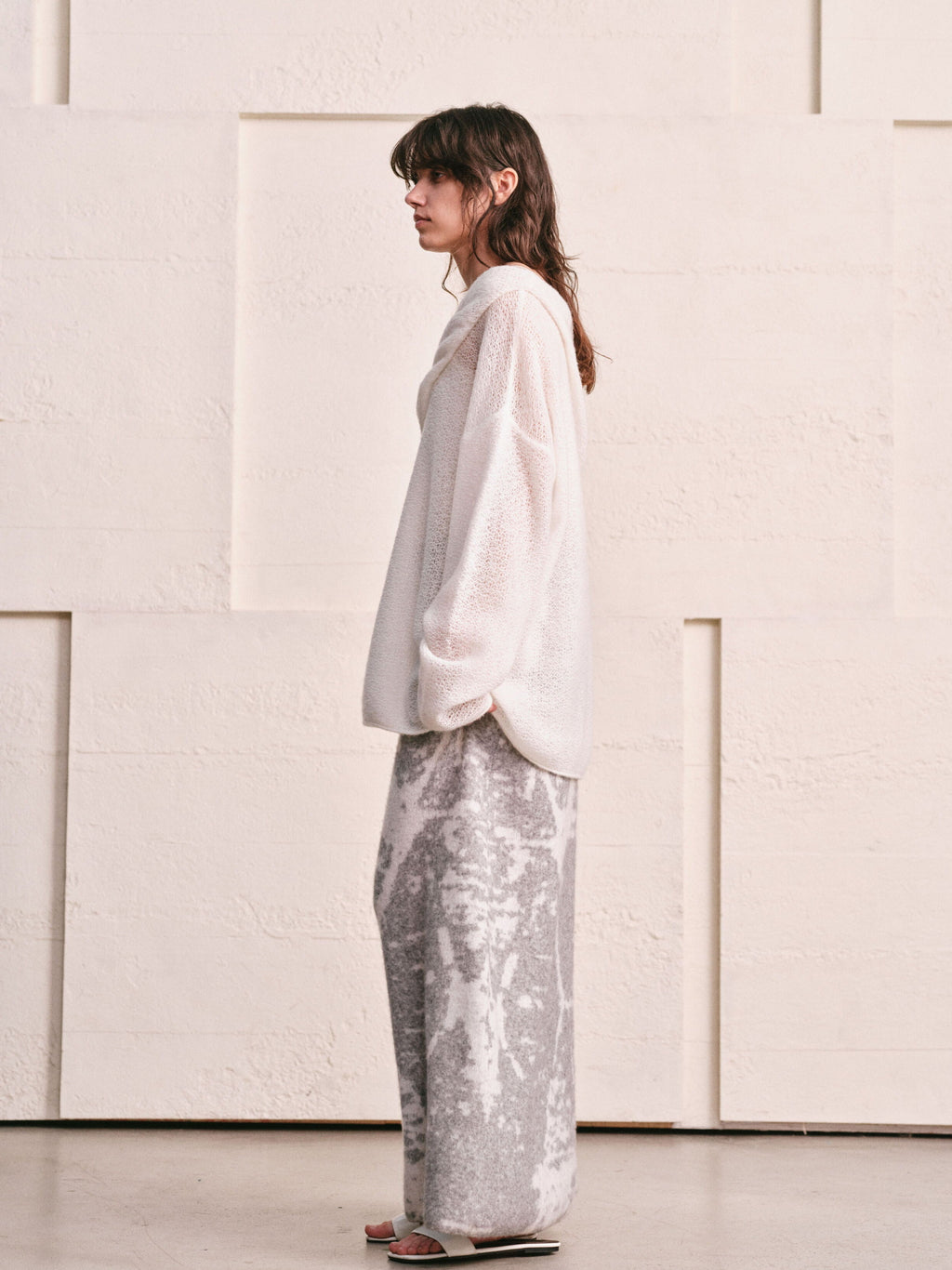 LOOP KNIT OVERSIZED LAPEL TOP