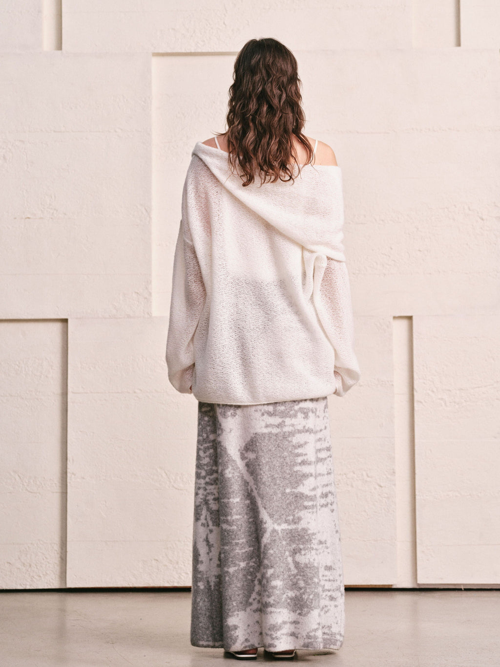 LOOP KNIT OVERSIZED LAPEL TOP