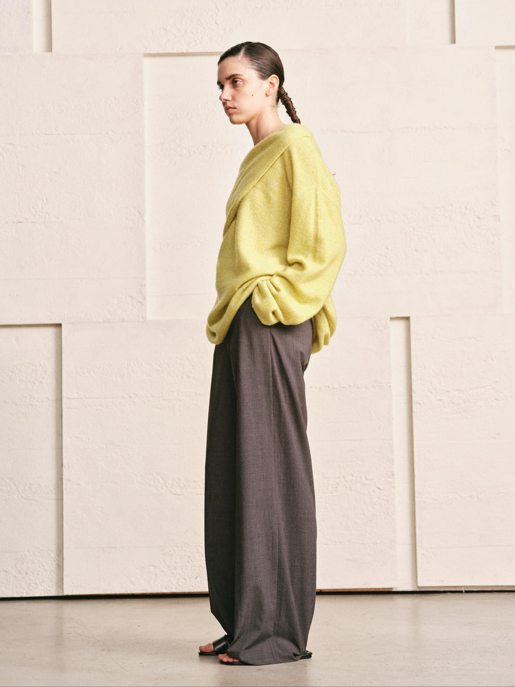 OVERSIZED LAPEL TOP | SOFT CITRON